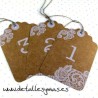 Números de mesa Kraft Tag