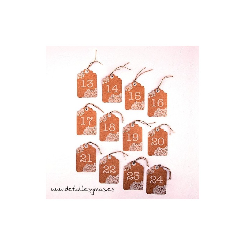 Números de mesa Kraft Tag