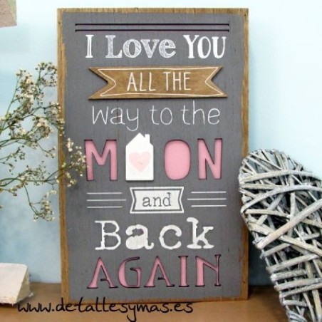 Placa de madera I love you ....