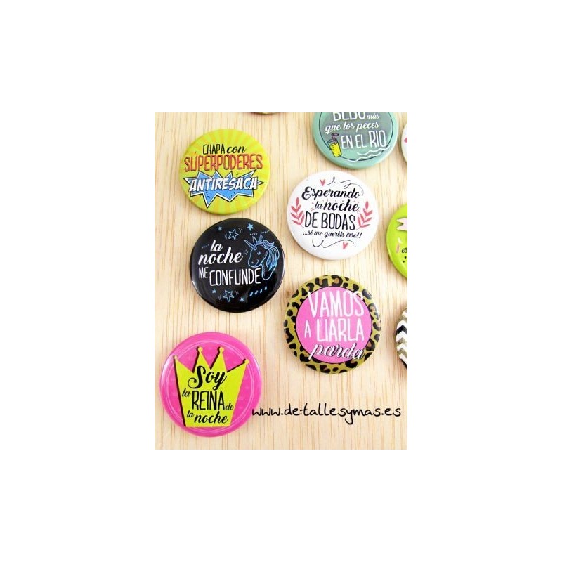 Lote de 11 chapas "Frases Wedding"