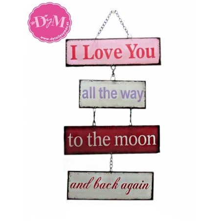 Placa de metal  love you ....