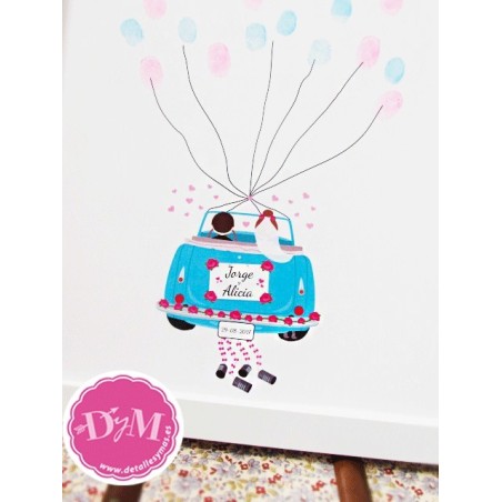 ¨Lámina de huellas Coche Azúl