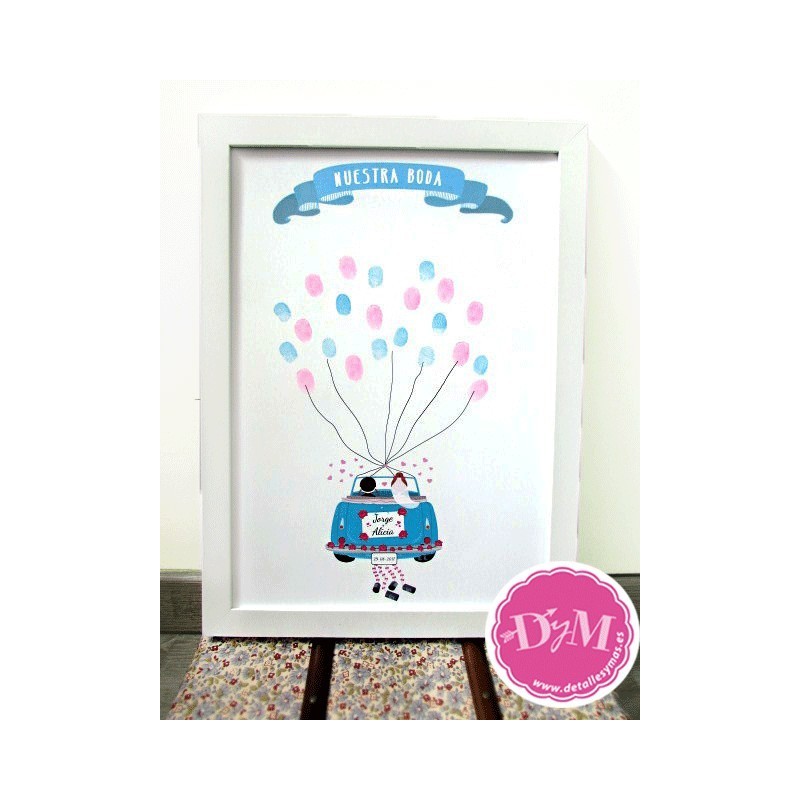 ¨Lámina de huellas Coche Azúl