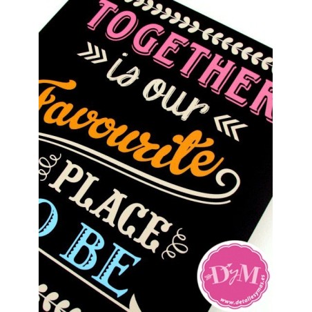 Gran placa de madera "Together"