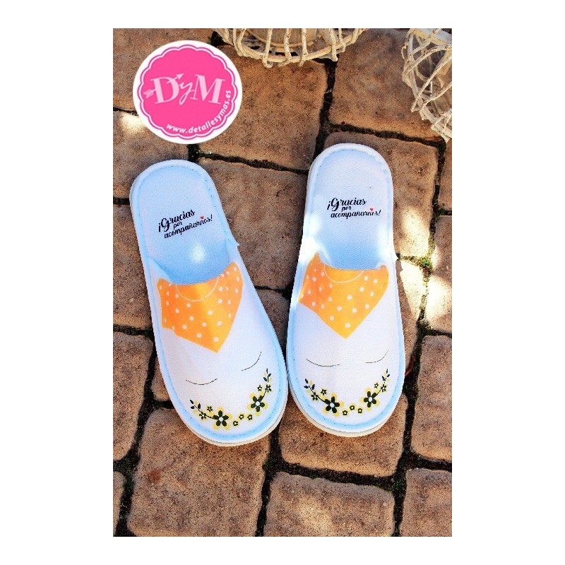 Pantunflas  de algodón Novia