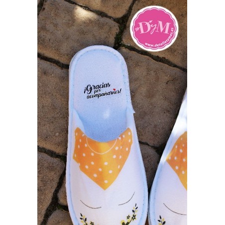 Pantunflas  de algodón Novia