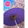 Parasol de papel morado. 80 cms