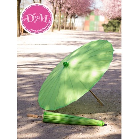 Parasol de papel en verde lima. 80 cms 