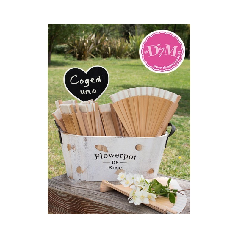 Abanico lacado color natural