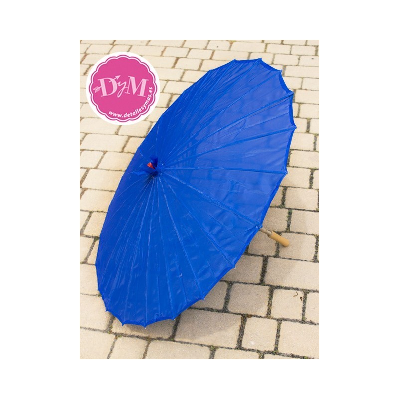 Parasol azúl océano de tela