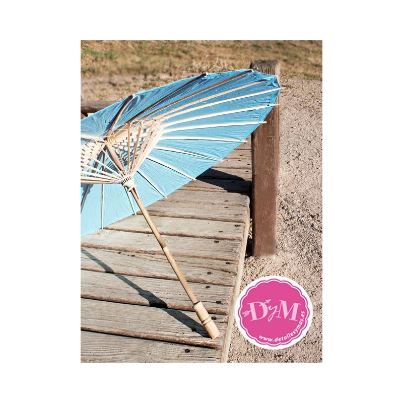 Parasol de papel celeste. 80 cms