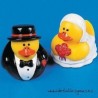 Pareja de Patitos novios en miniatura