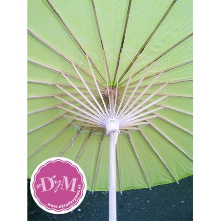 Parasol de papel en verde lima. 80 cms 