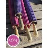 Parasol de papel morado. 80 cms