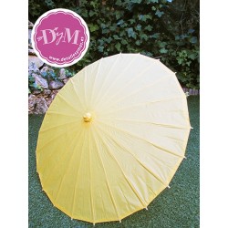 Parasol amarillo de papel . 84 cms