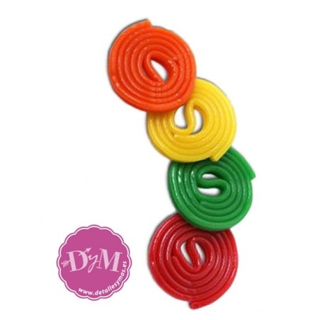 Discos de regaliz de colores  