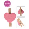 Pinzas de madera corazón Rosa