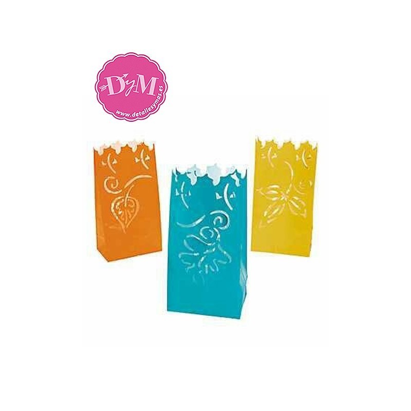 Bolsas luminarias Hojas Otoño. Paquete 12 ud.