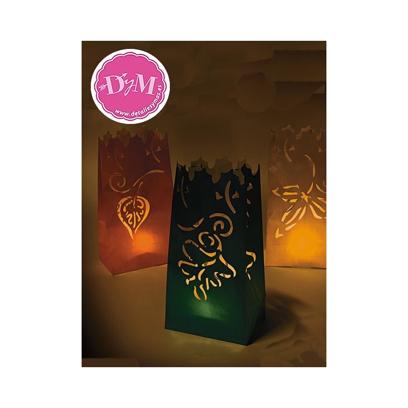 Bolsas luminarias Hojas Otoño. Paquete 12 ud.