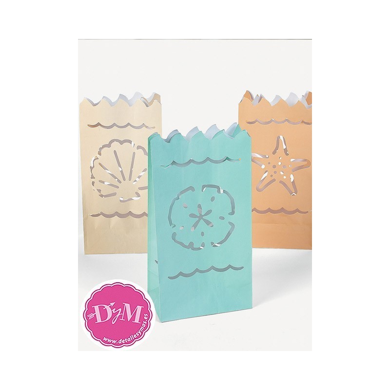 Bolsas de Luz Conchas Marinas . 12 ud.