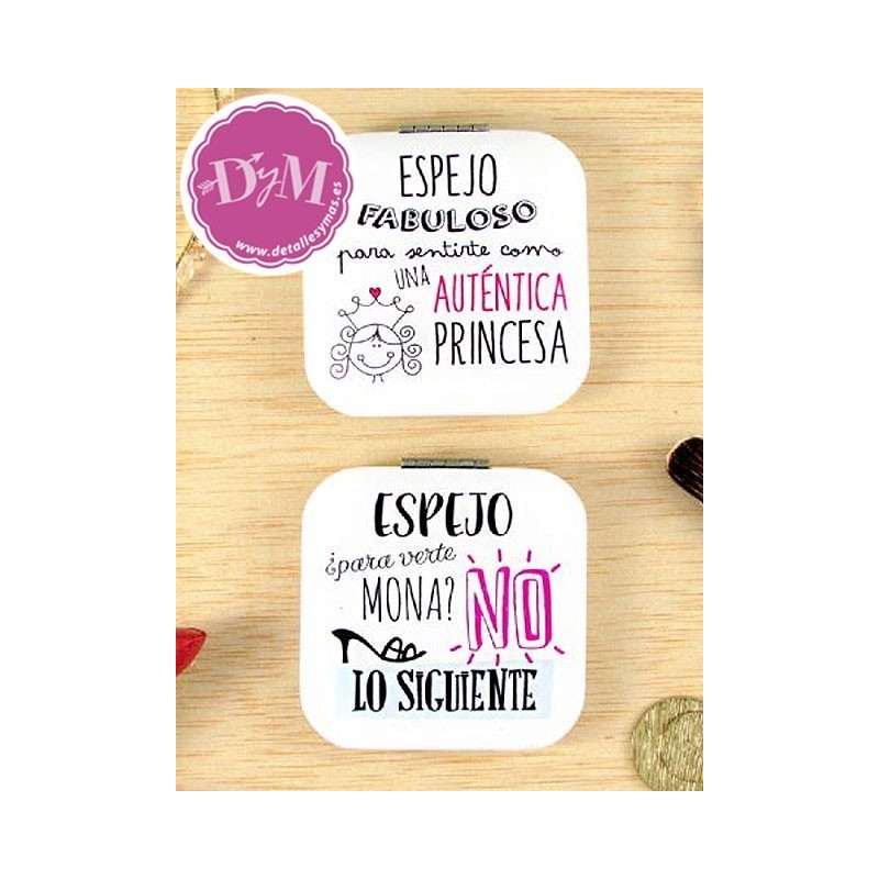 Espejo metálico Frases