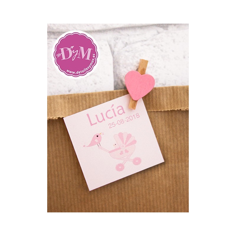 Tarjetas Bautizo Ropita Rosa