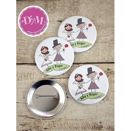 Chapas personalizadas Novios