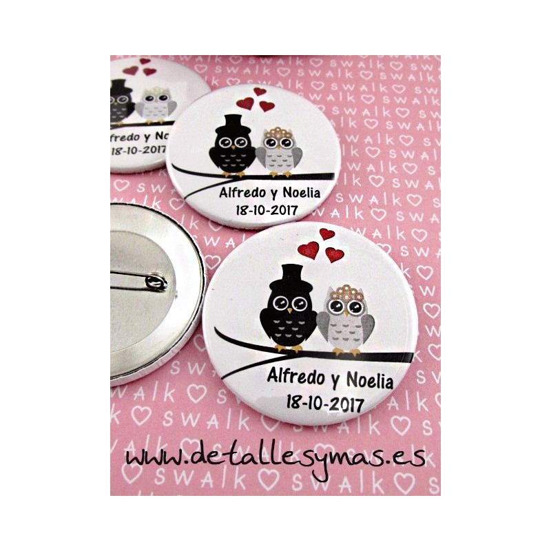 Chapas para bodas Buhos