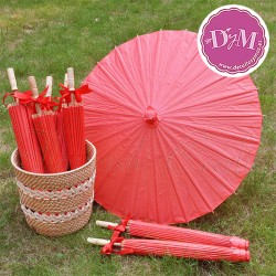 Parasol de papel Rojo 80 cms