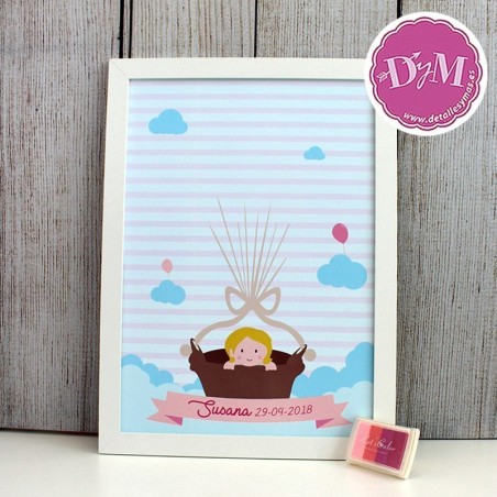 Cartel de huellas Niña