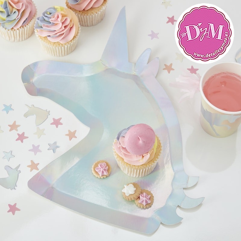 Platos de Unicornio Iridiscente .