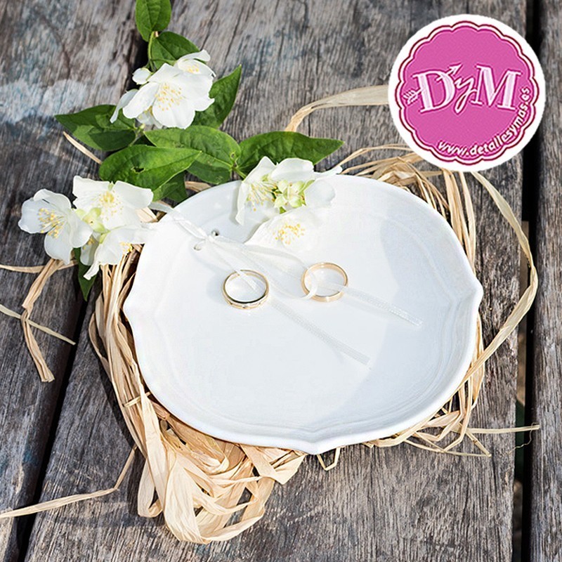 Porta anillos porcelana blanco