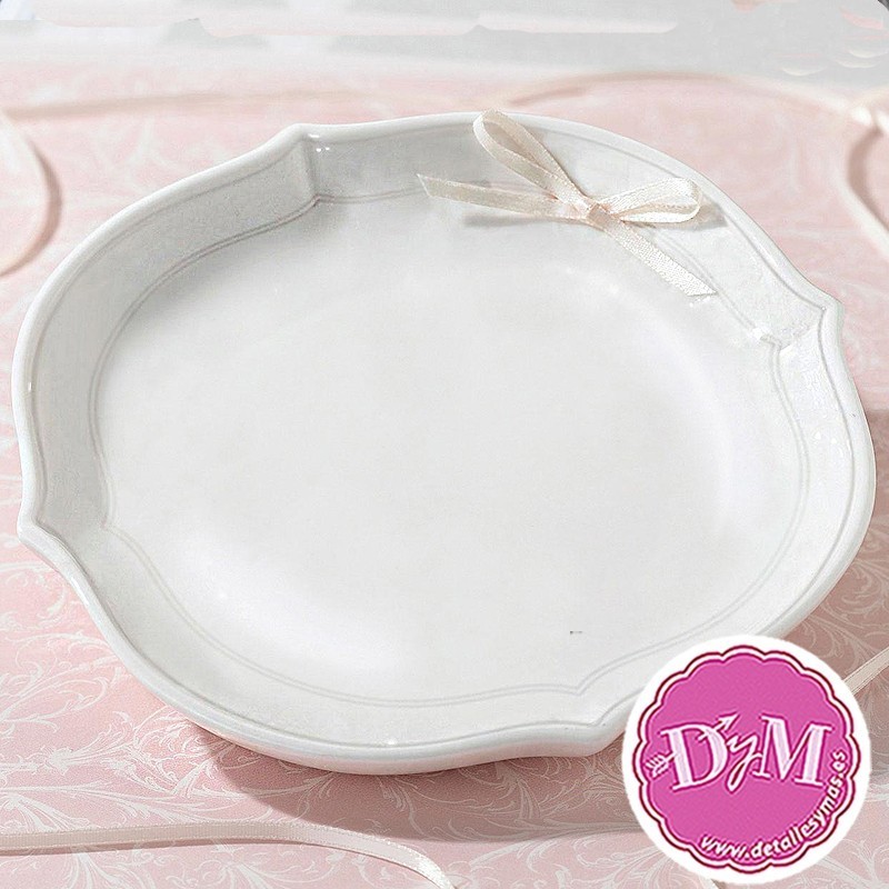 Porta anillos porcelana blanco