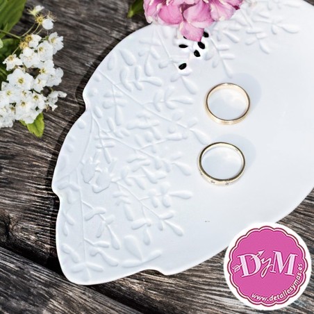 Porta anillos porcelana blanco