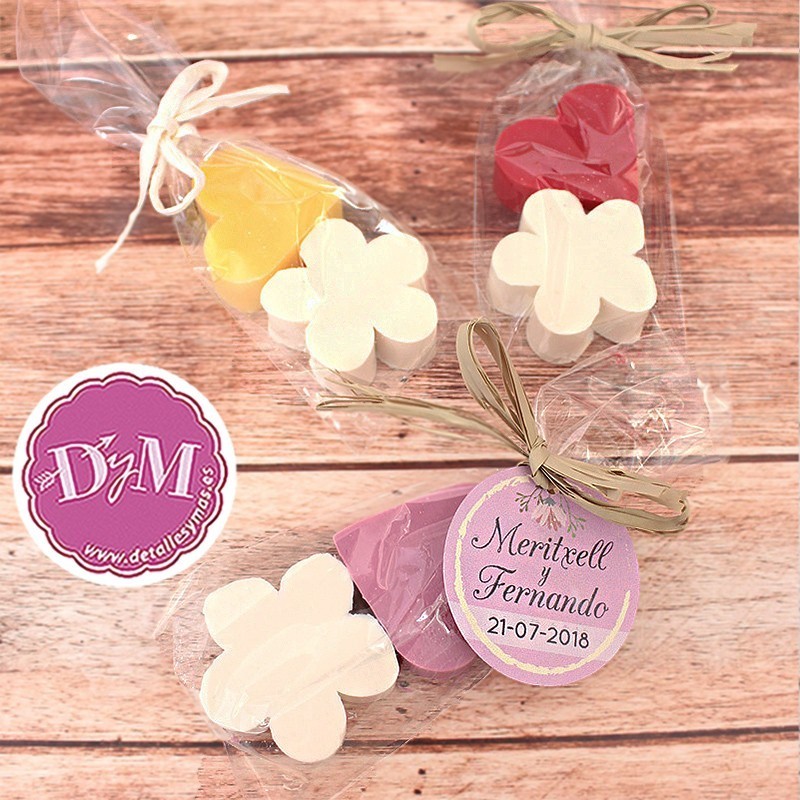Jaboncitos detalle boda. Paquete 2 jabones