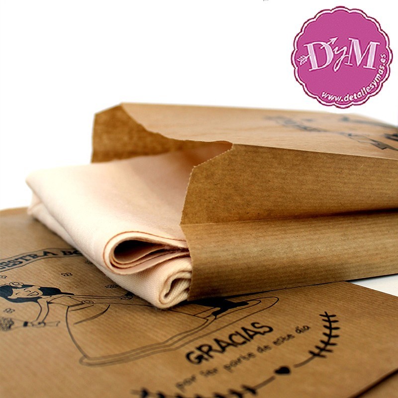 Bolsa Kraft " Nuestra Boda". Pack 20 unidades