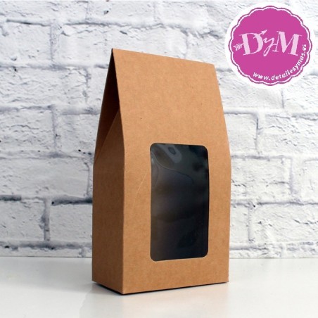 Caja kraft con ventana mediana