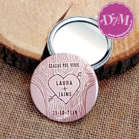 Chapa para bodas Clapeta.Espejo, abrebotellas o imán.