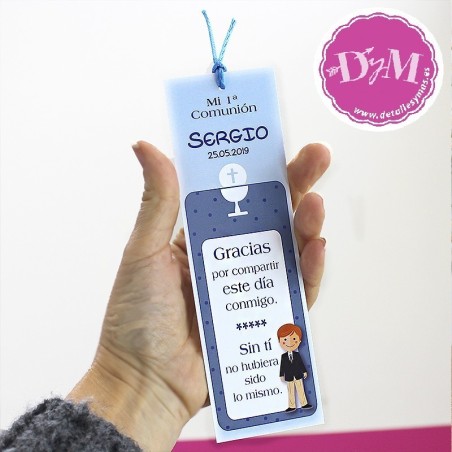 Marcapáginas de comunión niño "Sergio"