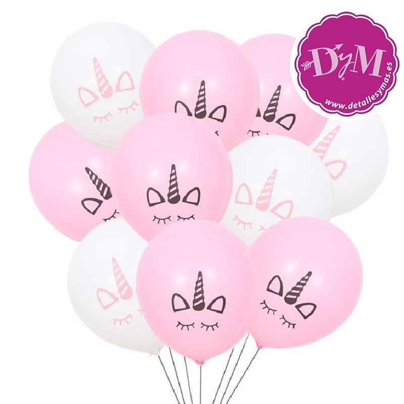 Globos de Unicornio en latex. 8 unidades