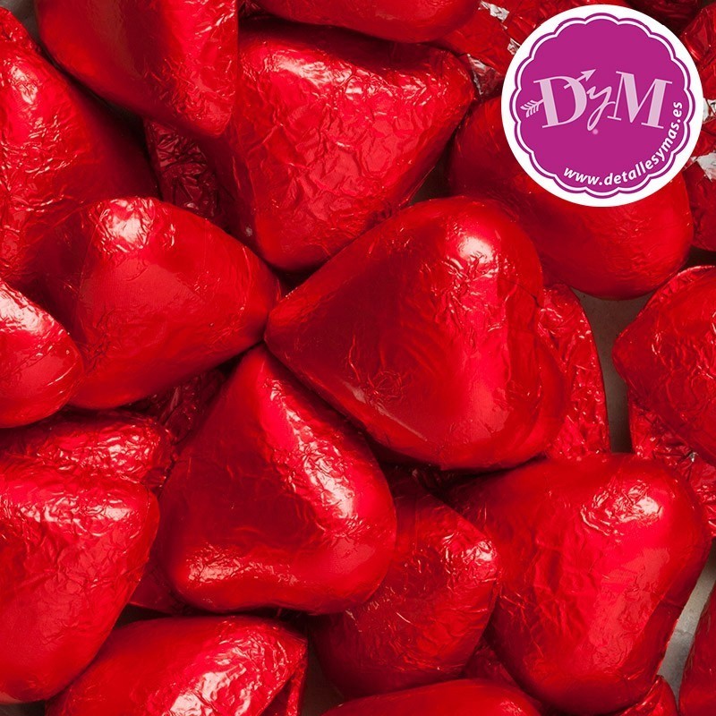 Corazones chocolate rojo . 175 ud