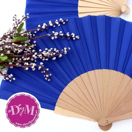 Abanico azulón madera natural