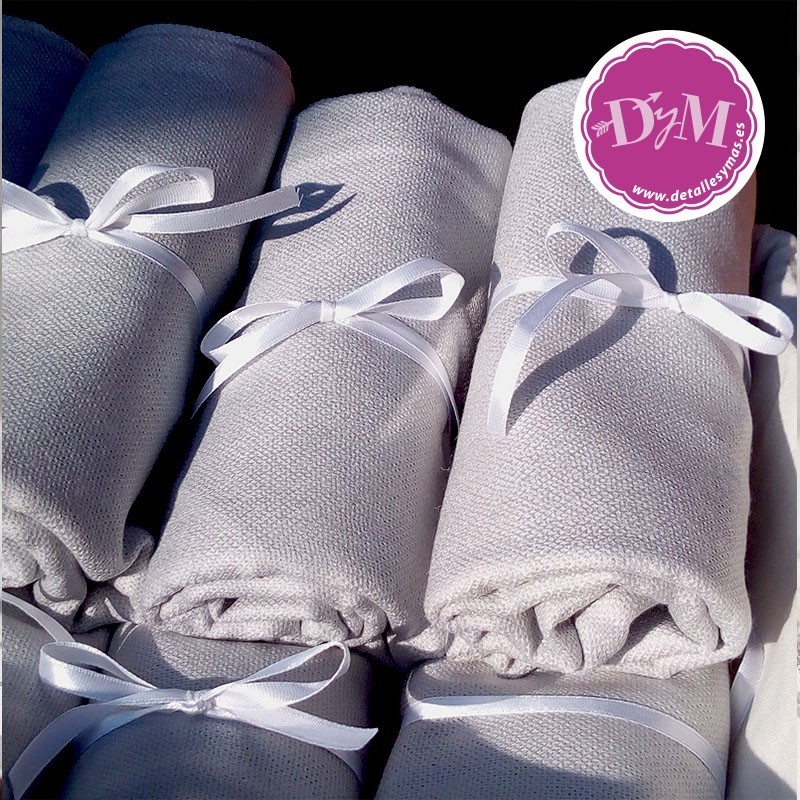 Pashmina Gris plata con flecos