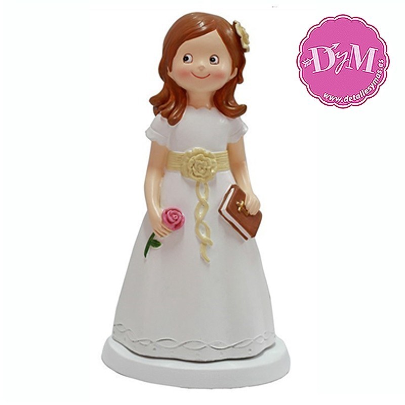 Figura Comunión niña con Lazo crema