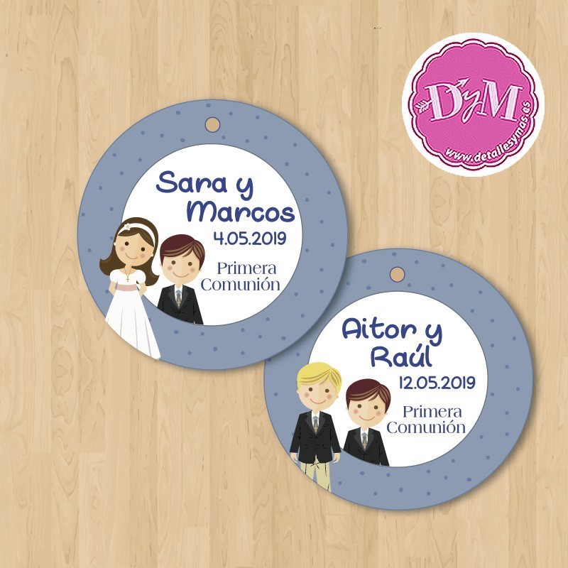 Tarjetas comunión gemelos