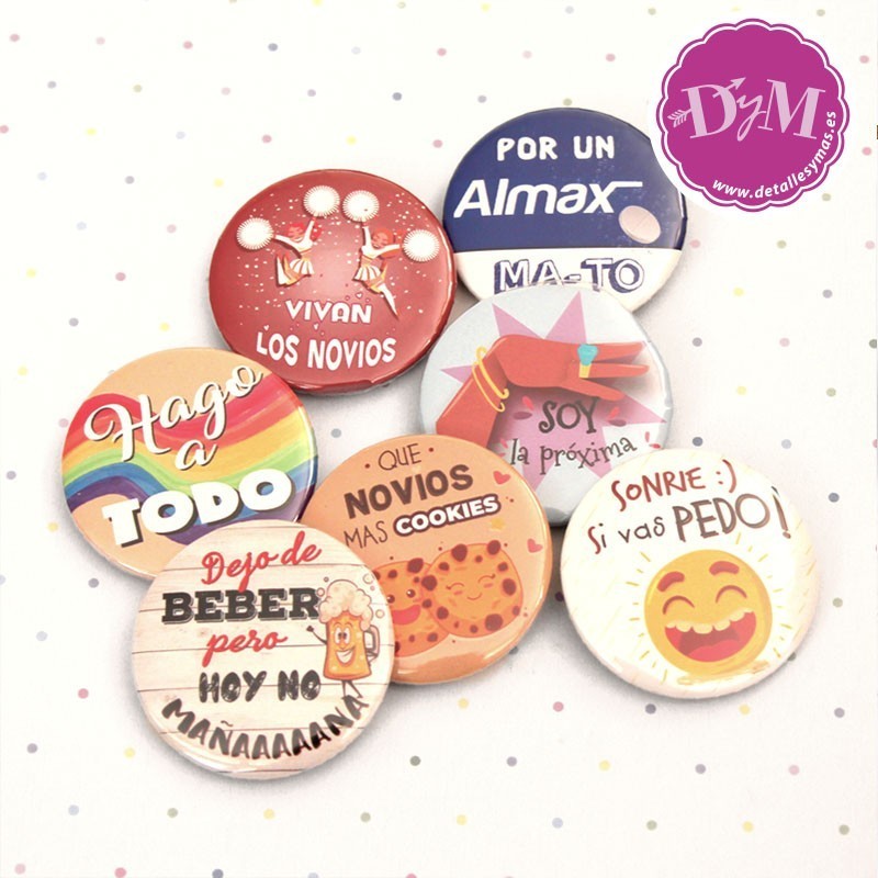 Chapas para bodas divertidas .Pack 15