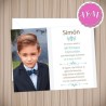 Invitación de comunión con foto "Simón"