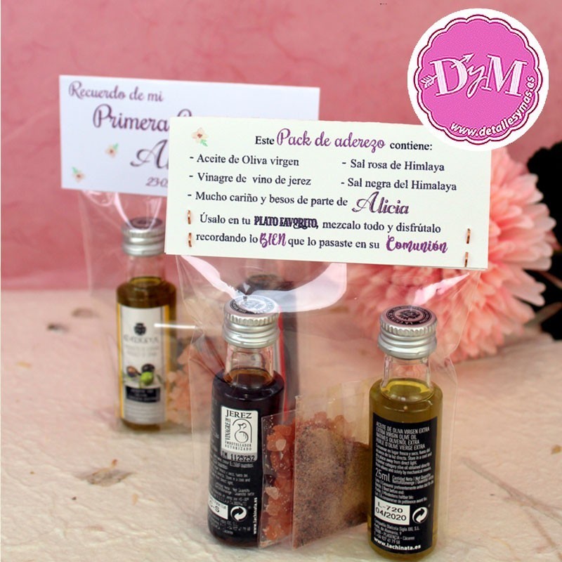 Pack de Aceite y Vinagre para comunión Violeta .25 ml.