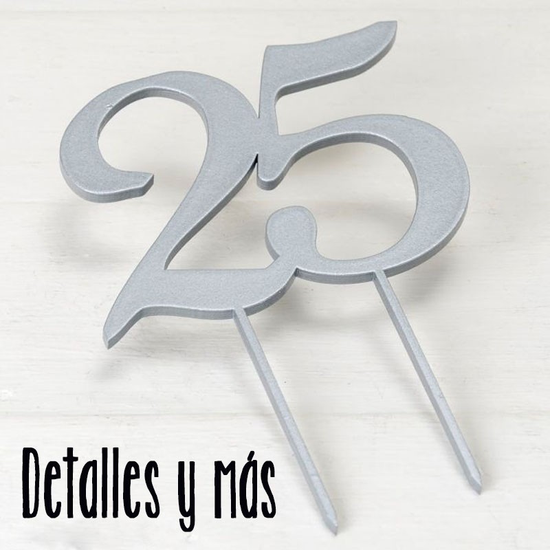 Cake Topper para tarta Bodas de plata