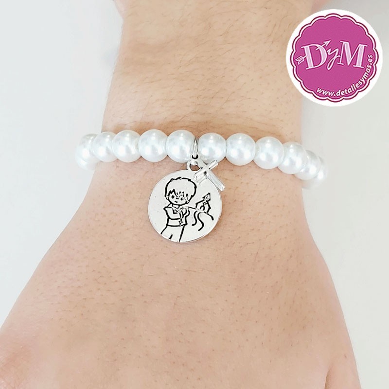 Pulsera comunión perlas Niño